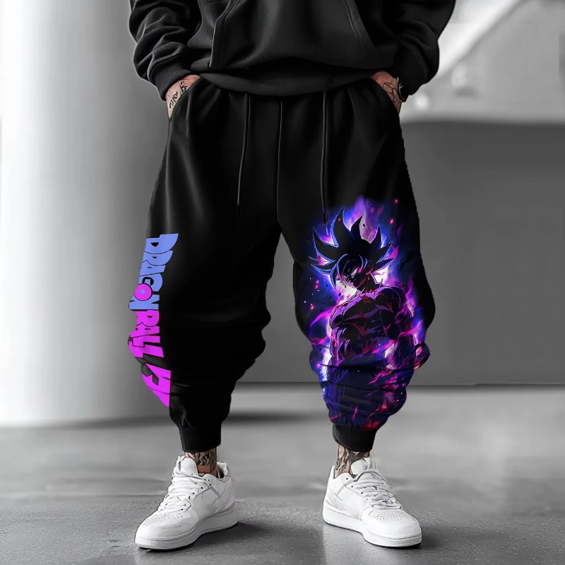 Winter Clothing In Japan - ドラゴンボールアニメーション悟空周辺プリントスウェットパンツルーズスポーツパンツ秋/冬男性と女性の綿ボトムス