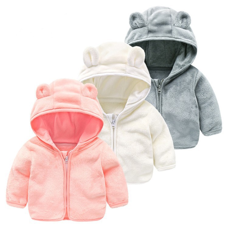 Winter Clothing 1 Year Old - 1-4歳 2026秋冬新作 シンプル無地長袖ベビーコート 男女兼用 かわいいフード付き子供服