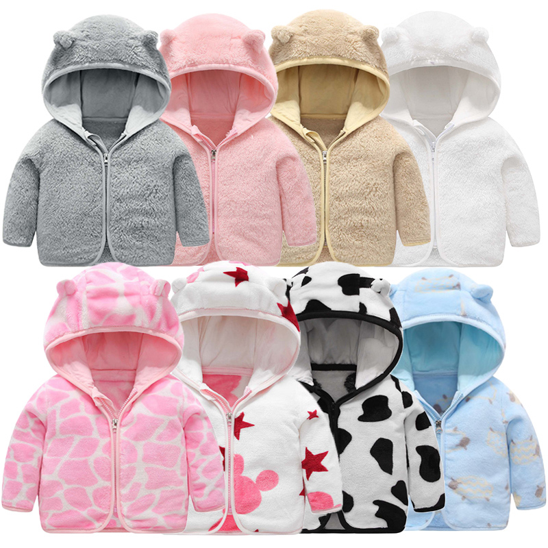 Winter Clothing 1 Year Old - 子供のフランネルフード付きジャケット,小さな女の子の服,幼児の服,暖かい服,男の子のコート,秋冬,1-5年