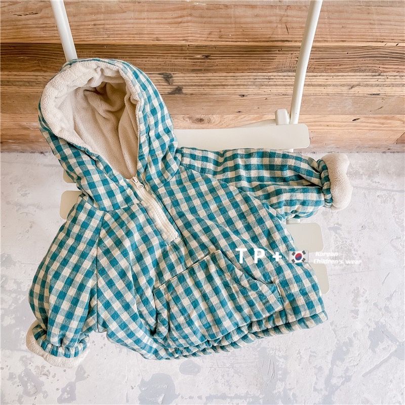 ファッションチェック柄キッズジャケット2026韓国風厚手コッ - Winter Clothing 1 Year Old のレビューと価格