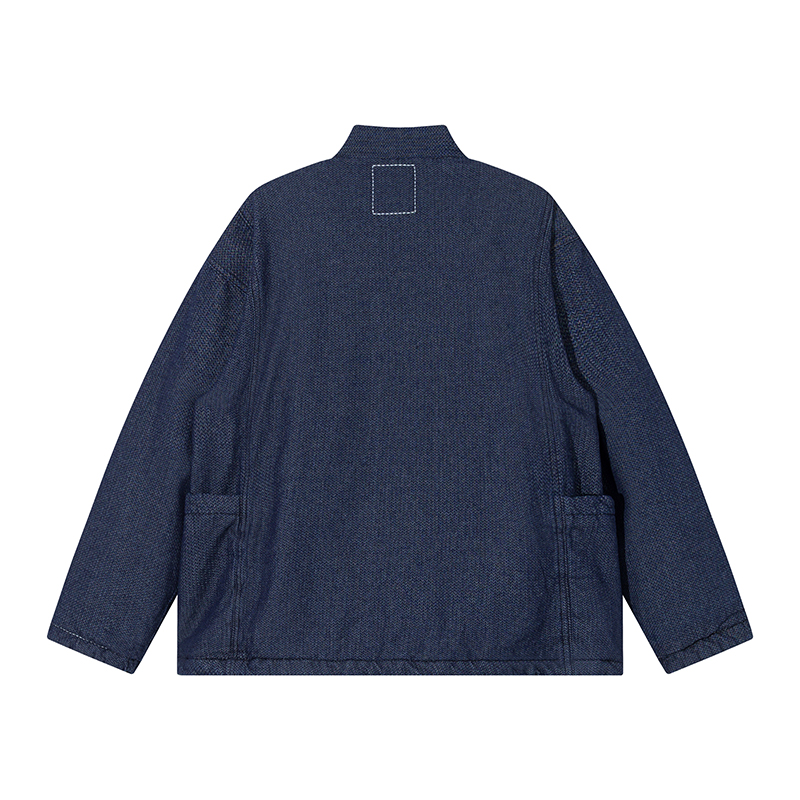 冬の和風ブルー着物ジャケットストリートウェアメンズポケットコ - Traditional Winter Japanese Clothing のレビューと価格