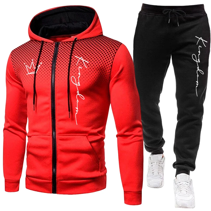 キングメンズジャケットトラックスーツカジュアルドットジップフ - Winter Clothing Matching のレビューと価格