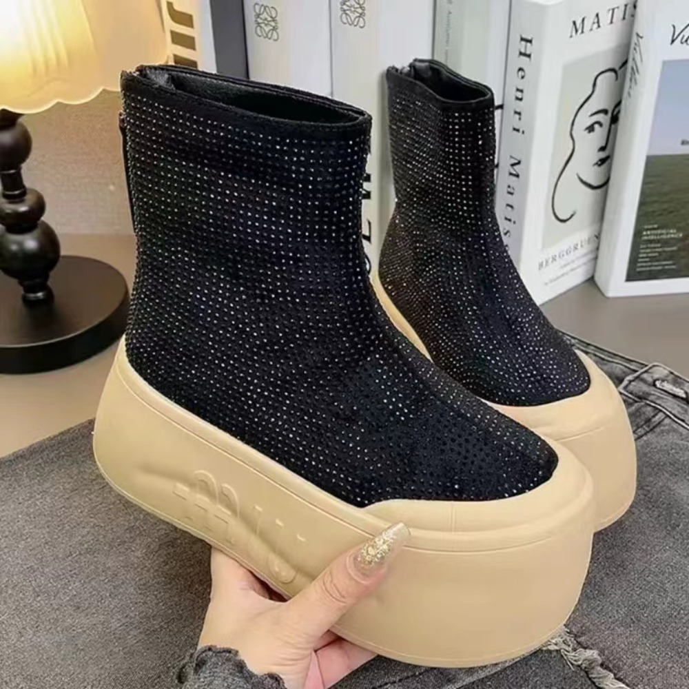 ラグジュアリーラインストーン付きレディースブーツ、ファッショ - Winter Clothing Korea のレビューと価格