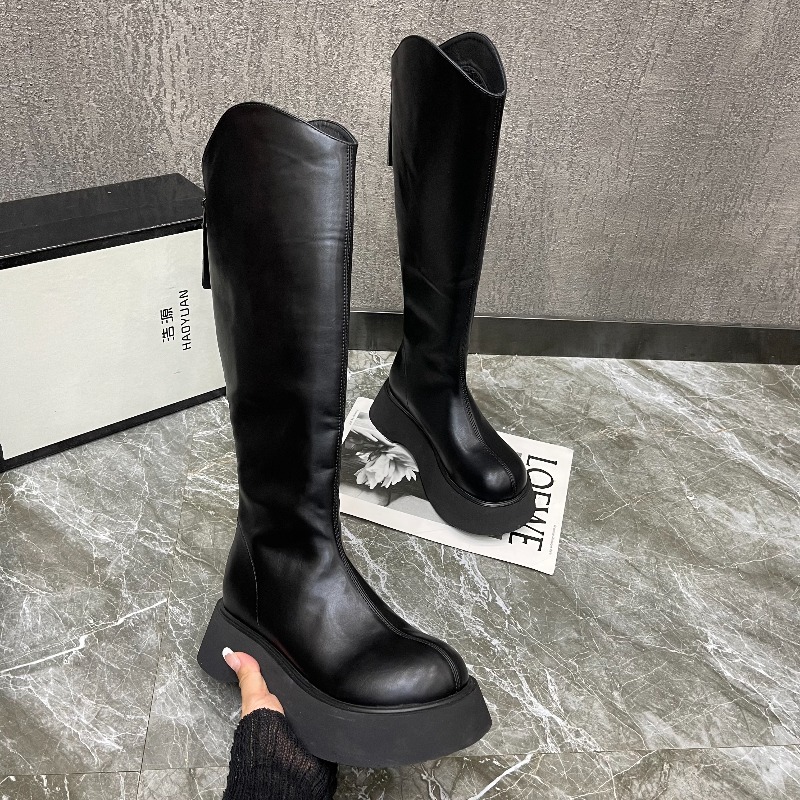 2025年秋冬ファッションジッパーデザインレジャーニーブーツ - Winter Clothing Korea のレビューと価格