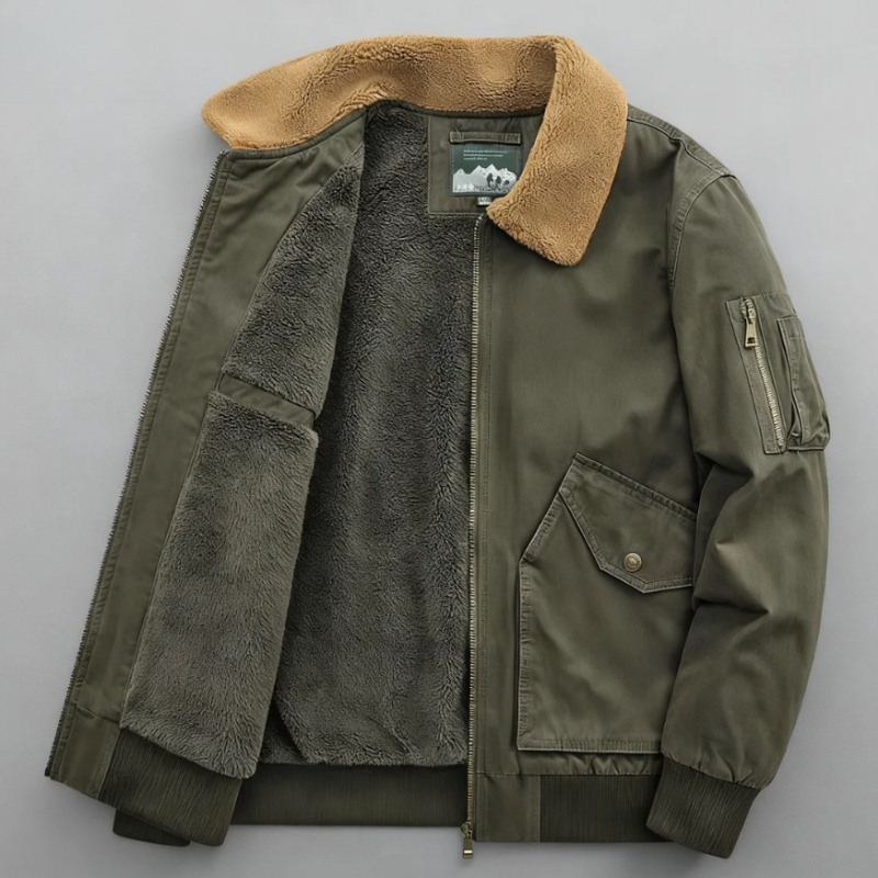 フリースミリタリージャケット男性暖かいコート厚いラムフリース - Quality Winter Clothing Bomber Jacket のレビューと価格