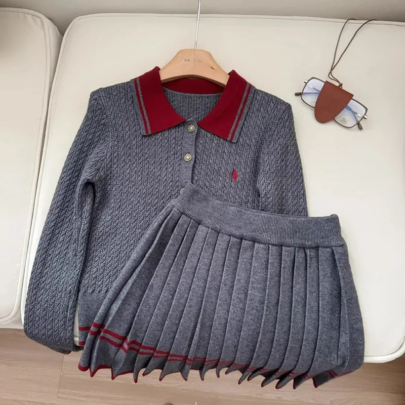 秋冬韓国版新作ニットセットスイートカレッジスタイルニットセー - Winter Clothing Korea のレビューと価格