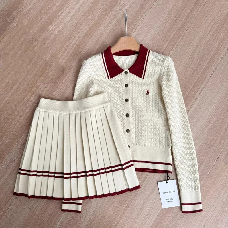 秋冬韓国版新作ニットセットスイートカレッジスタイルニットセー - Winter Clothing Korea のレビューと価格