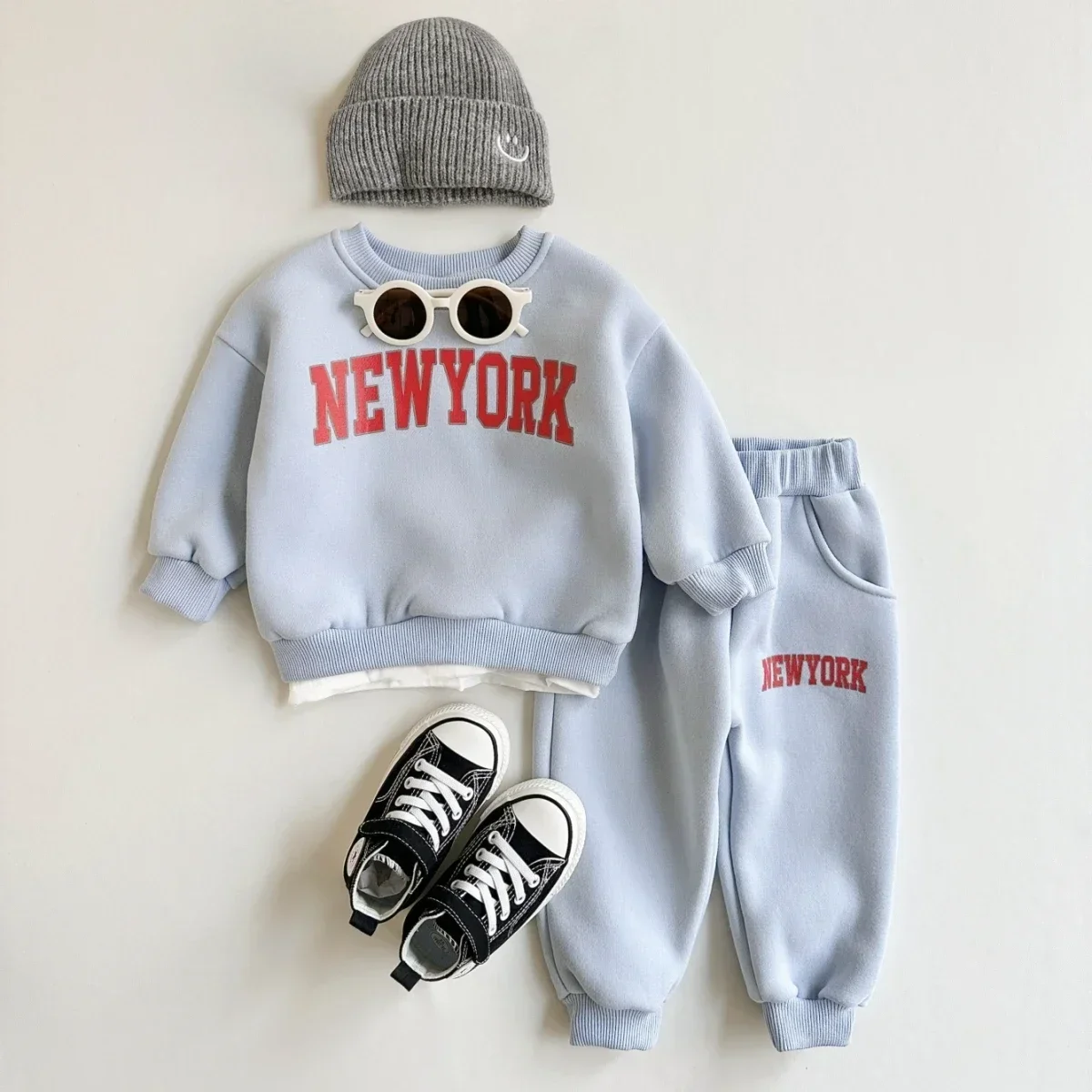 2 個ベビー服セット男の子女の子ニューヨークプリントスポーツ - Winter Clothing 1 Year Old のレビューと価格