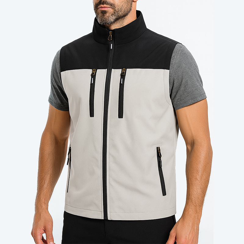 メンズ軽量ソフトシェルベスト ジッパーポケット付き 防風 ノ - Winter Clothing Matching のレビューと価格