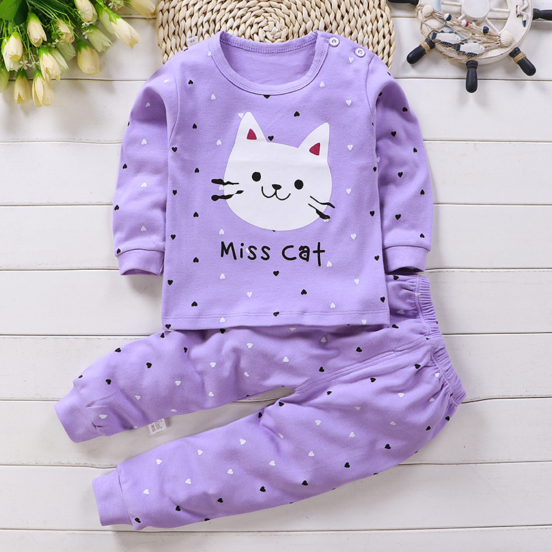 0〜5歳の女の子のための綿のパジャマ,カジュアル,新生児,漫 - Winter Clothing 1 Year Old のレビューと価格