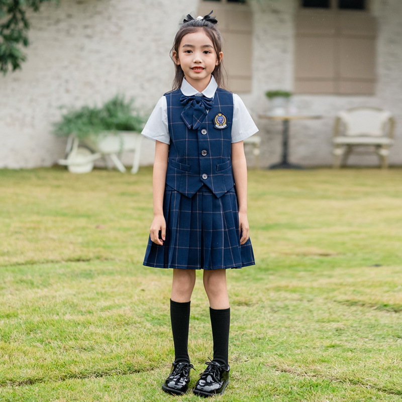 子供英国チェック柄ベストシャツスーツパンツ女の子チョッキブラ - Winter Clothing Korea のレビューと価格