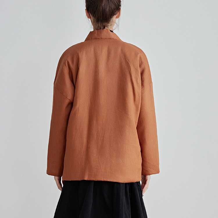 中国風綿アウター黒冬用和服風ローブゆったり綿入りジャケット冬 - Traditional Winter Japanese Clothing のレビューと価格