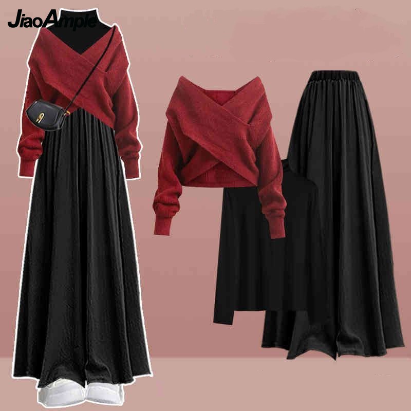 女性の2026秋冬新作ファッション、韓国風エレガントなニット - Winter Clothing Matching のレビューと価格