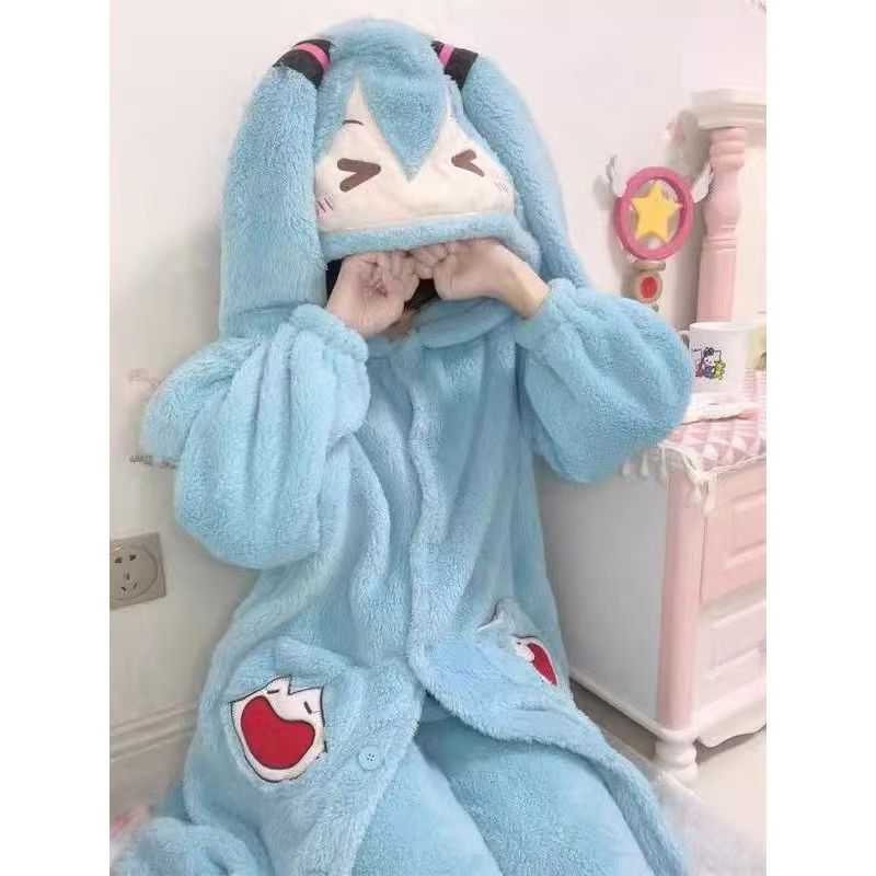 ミクアニメパジャマかわいい冬コーラルベルベット肥厚パジャマセ - Winter Clothing In Japan のレビューと価格