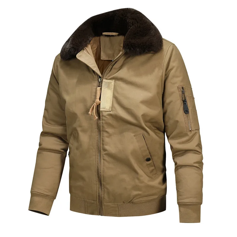 メンズ冬用ボンバージャケット、フリース暖かいコート、男性用フ - Quality Winter Clothing Bomber Jacket のレビューと価格